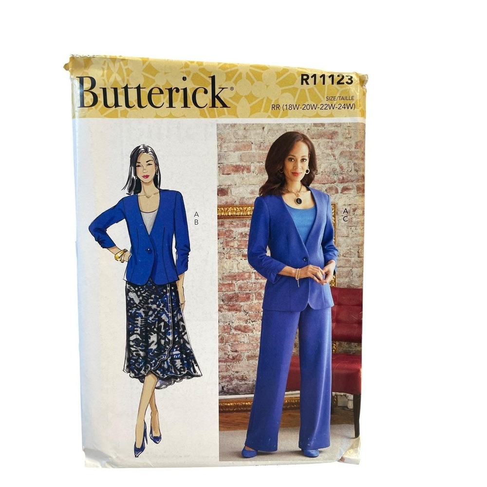 Butterick R11123 Misses Women's Jacket Skirt Pants 18W-24W Plus Size
